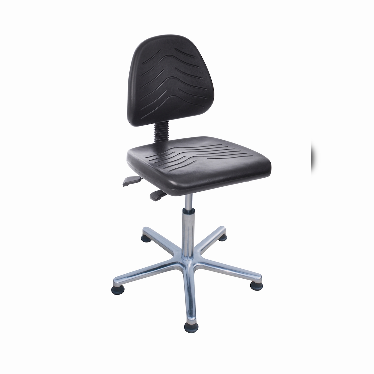 PROREGAL Arbeitsstuhl Arlington, großer Rückenlehne, Sitzneigeverstellung, Sitzhöhe 47-65cm, Polyurethane-Sitz, Aluminium-Fußkreuz, Gleiter Image