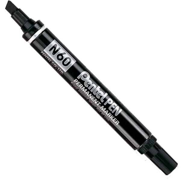 Pentel Permanent-Marker N60, schwarz, Keilspitze Image