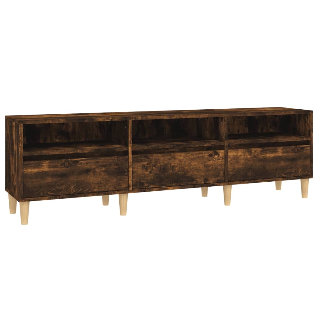 Helloshop26 - Multimedia-TV-Ständer TV-Regal Sideboard TV-Schrank Esszimmer Wohnzimmer Schlafzimmer geräucherte Eiche 150 x 30 x 02_0027335 Image