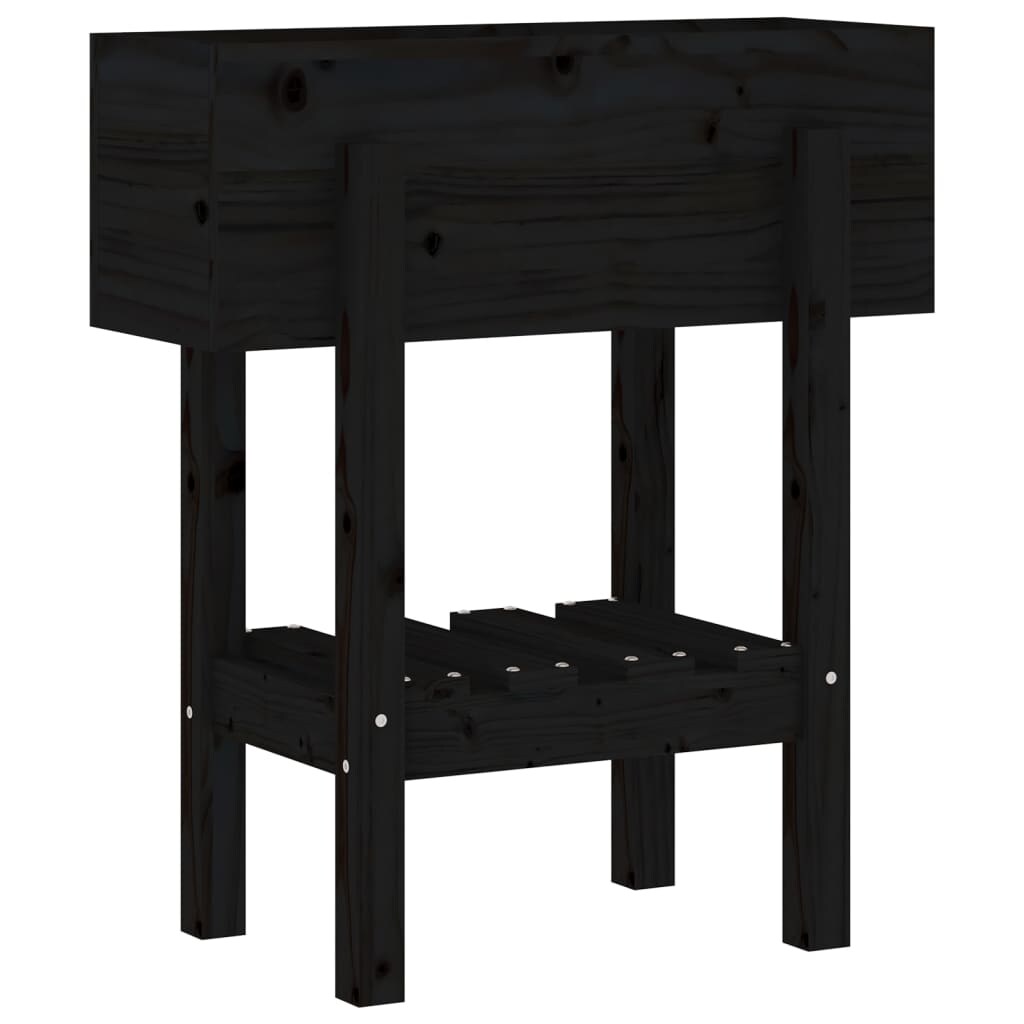 Helloshop26 - Hochbeet für Pflanzen und Blumen Terrasse Garten 62 x 30 x 69 cm massives schwarzes Kiefernholz 02_0037750 Image