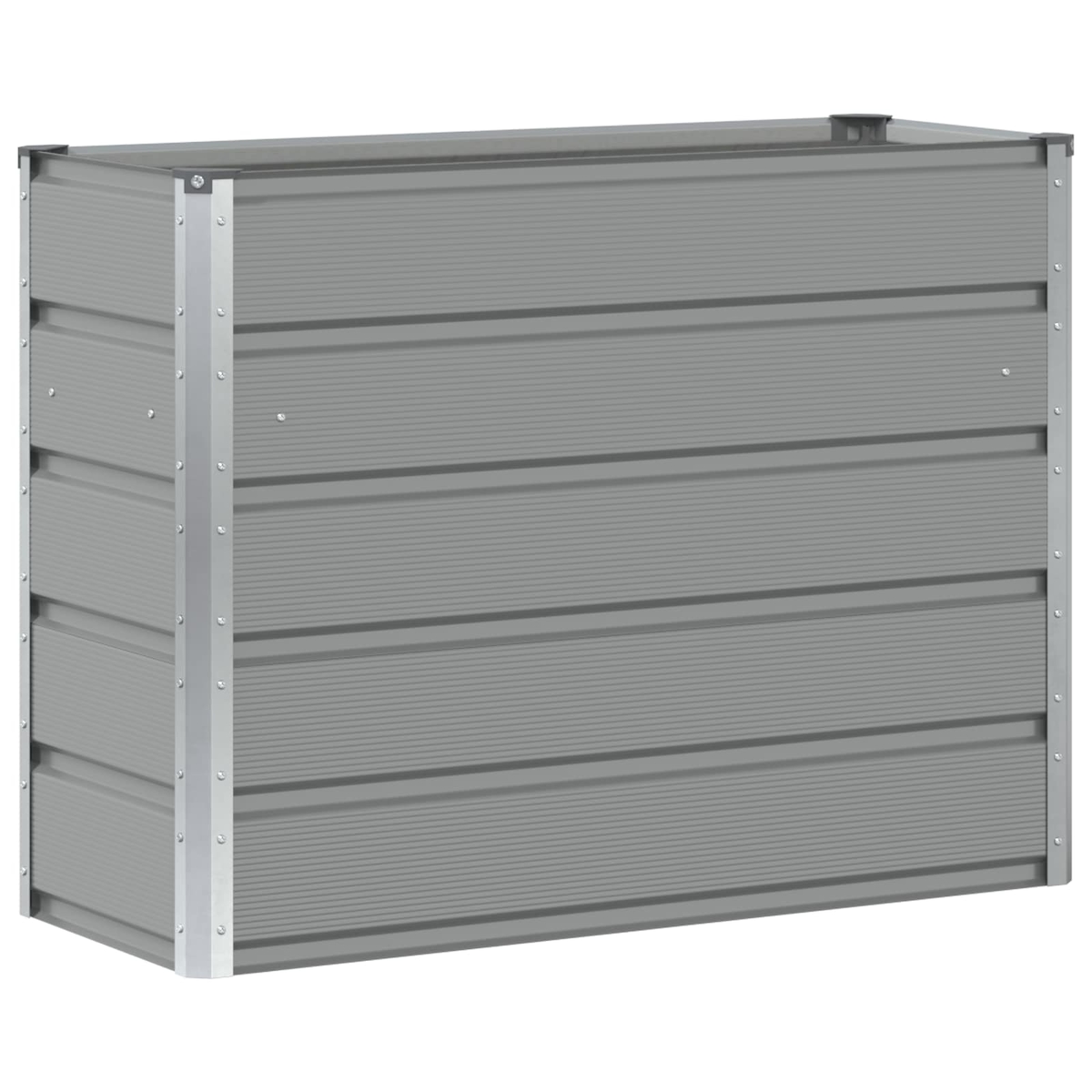 Helloshop26 - Moderner vielseitiger Pflanzkübel für drinnen und draußen 100 x 40 x 75 cm hellgrauer Stahl 02_0059180 Image
