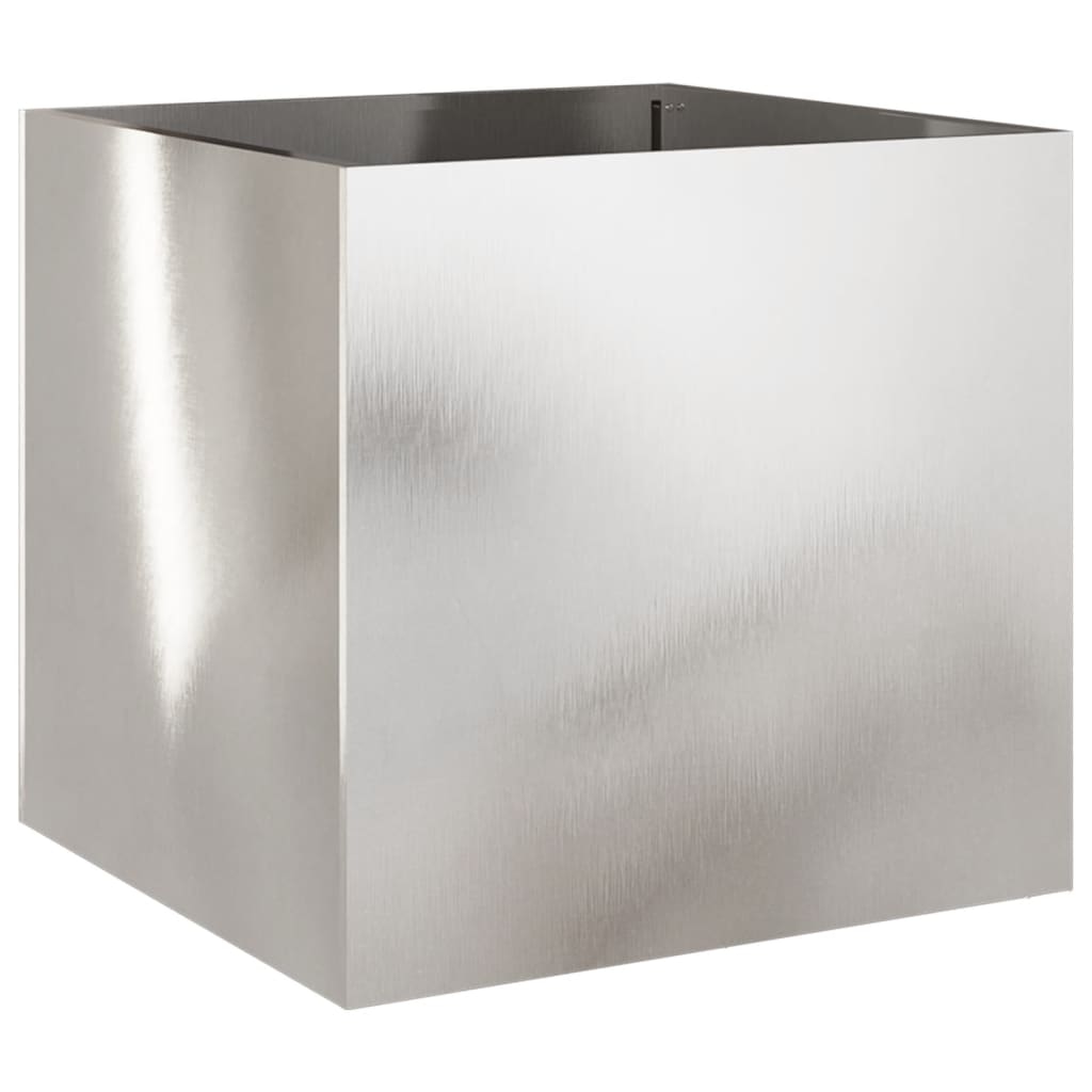 Helloshop26 - Pflanzkasten/Hochbeet aus silberfarbenem Edelstahl für Pflanzen Blumen und Terrasse/Garten 49 x 47 x 46 cm Silber 02_0038071 Image