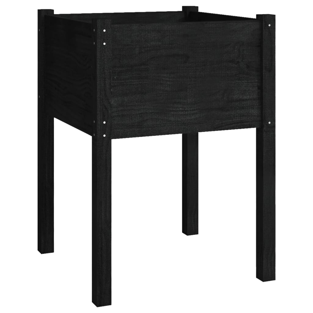 Helloshop26 - Hochbeet für Pflanzen und Blumen Terrasse Garten 50 x 50 x 70 cm massives schwarzes Kiefernholz 02_0037674 Image
