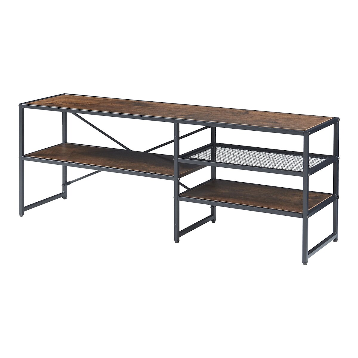 Helloshop26 - TV-Ständer Wohnzimmer-TV-Regal 120 x 30 x 46 cm Schwarznuss-Optik 03_0010107 Image