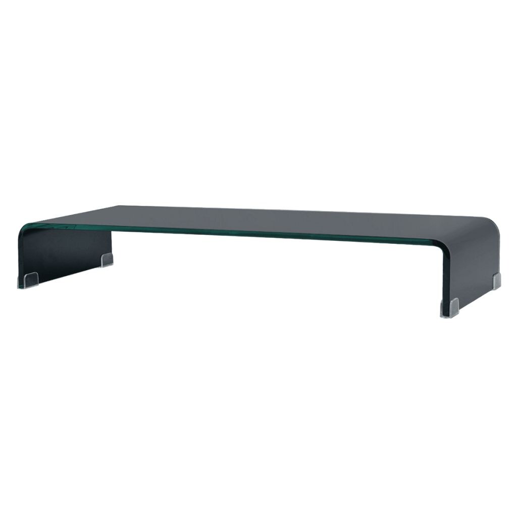 Helloshop26 - TV-Schrank Sideboard praktisches Design Monitorständer 90 cm schwarzes Glas 2502232 Image