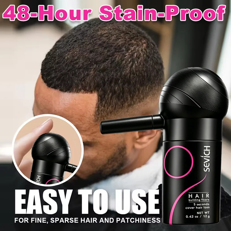 SEVICH Press-Fit Haarfaserpuder 12g – Sprühdüse, Anti-Streuung, Sauber, Unsichtbare Verdichtung, 24H Volumen Image