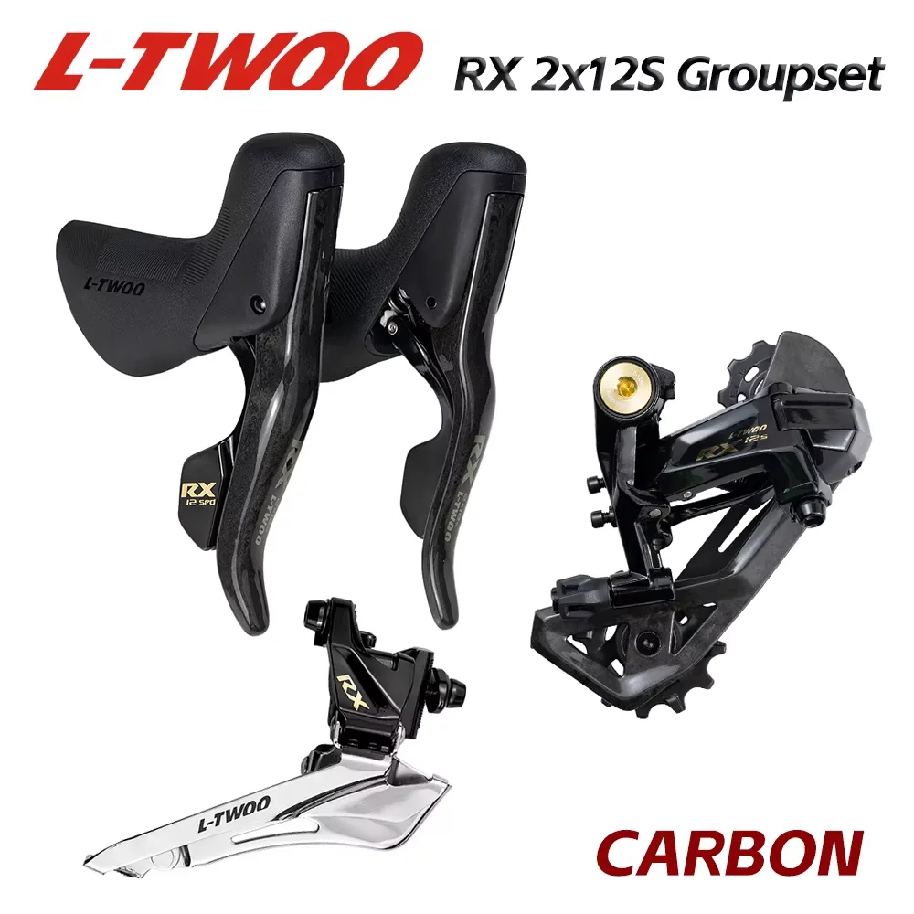 LTWOO RX 12S Rennrad-Gruppensatz 4-teilig, Carbon-Schalthebel + Carbon-Schaltwerk + Aufgeschrägtes Vorderschaltwerk Image