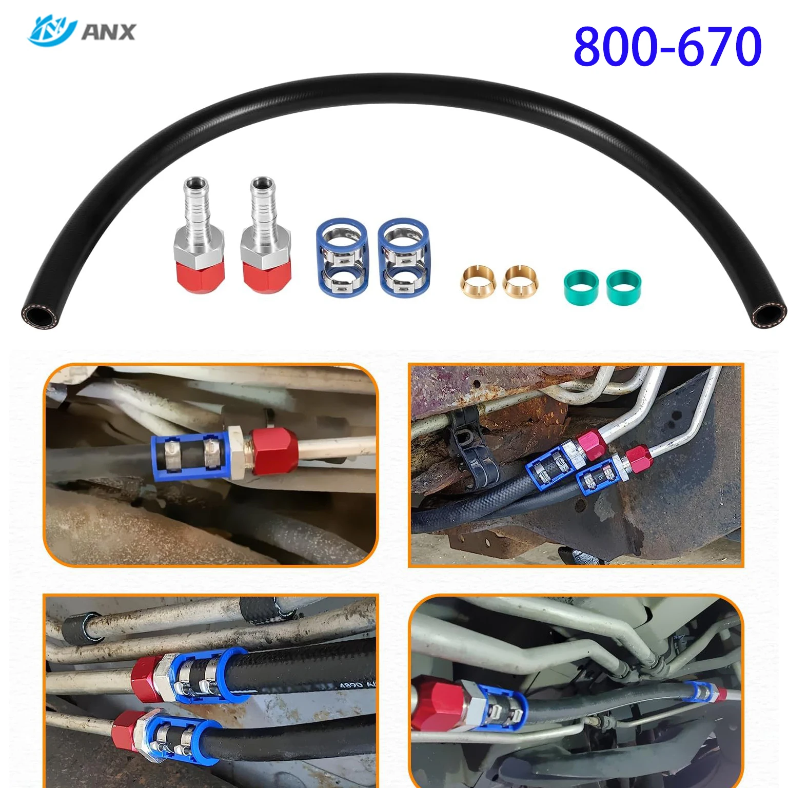 800-670 A/C-Leitungsspleiß-Set für 5/8-Zoll-Leitungen mit Nr. 10 Schlauch. 24-Zoll-Klimaanlagen-Reparatur-Spleißverbinder-Set für 5/8-Zoll-Leitungsschläuche Image
