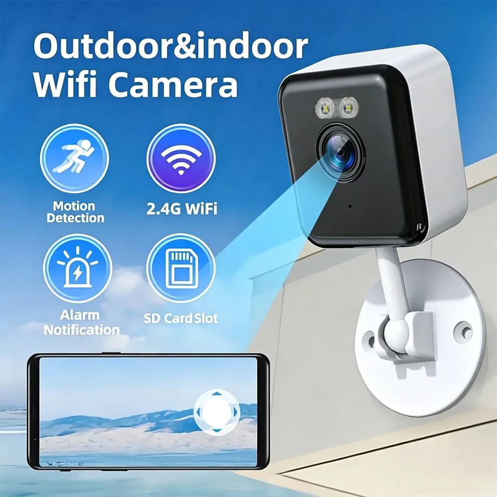 3MP Mini Cube WLAN-Kamera für Innenräume mit Zwei-Wege-Audio, Menschenerkennung, Nachtsicht, Heim-Baby- und Haustierüberwachung, Sicherheits-IP-Kamera Image