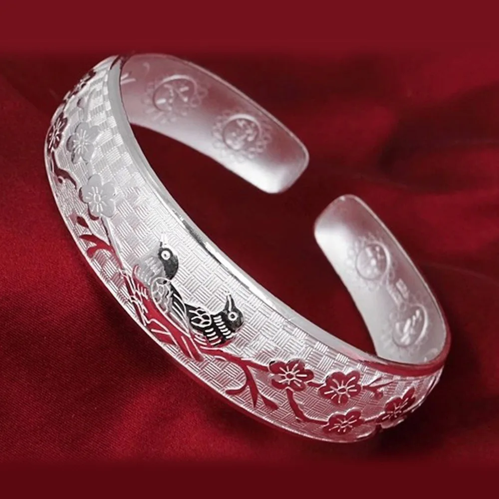 925 Sterling Silber Armband für Damen und Herren, modisch, für Hochzeit, Party, niedlich, handgefertigt, gewebter Schmuck, verstellbar, Retro Image