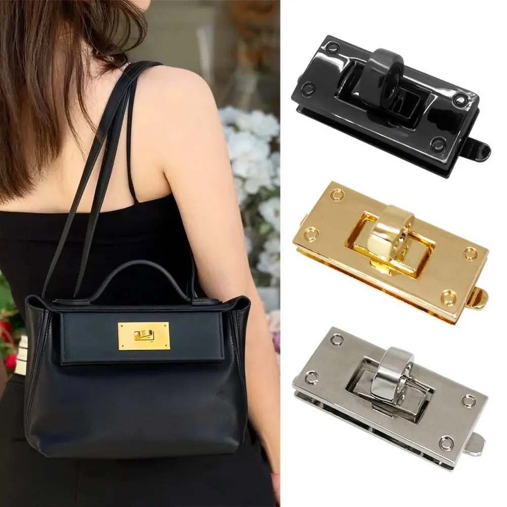 1 pz rettangolo Turn Lock chiusura in metallo Twist Lock borsa a mano fai da te borsa chiusura Hardware borsa fibbia lucchetto per bagagli borsa parte accessorio