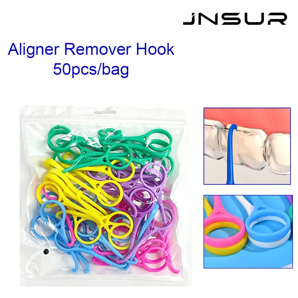 50 Stück/Packung Aligner-Entferner-Haken für kieferorthopädische Zahnspangen, Invisalign, herausnehmbare Zahnspangen, elastischer Haken, tragbare Mundpflegewerkzeuge Image