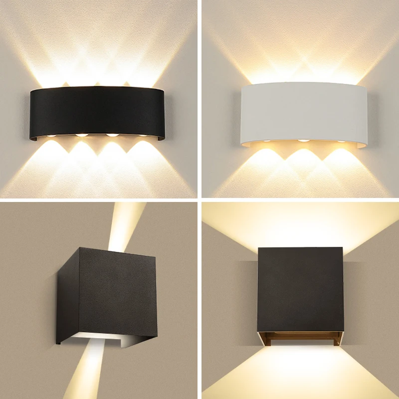 Fassadenlampe, wasserdichte LED-Wandleuchte, IP65, für den Außenbereich, Garten, Veranda, Beleuchtung, Aluminium, Wandleuchte, Außendekoration, Hof-Wandleuchte