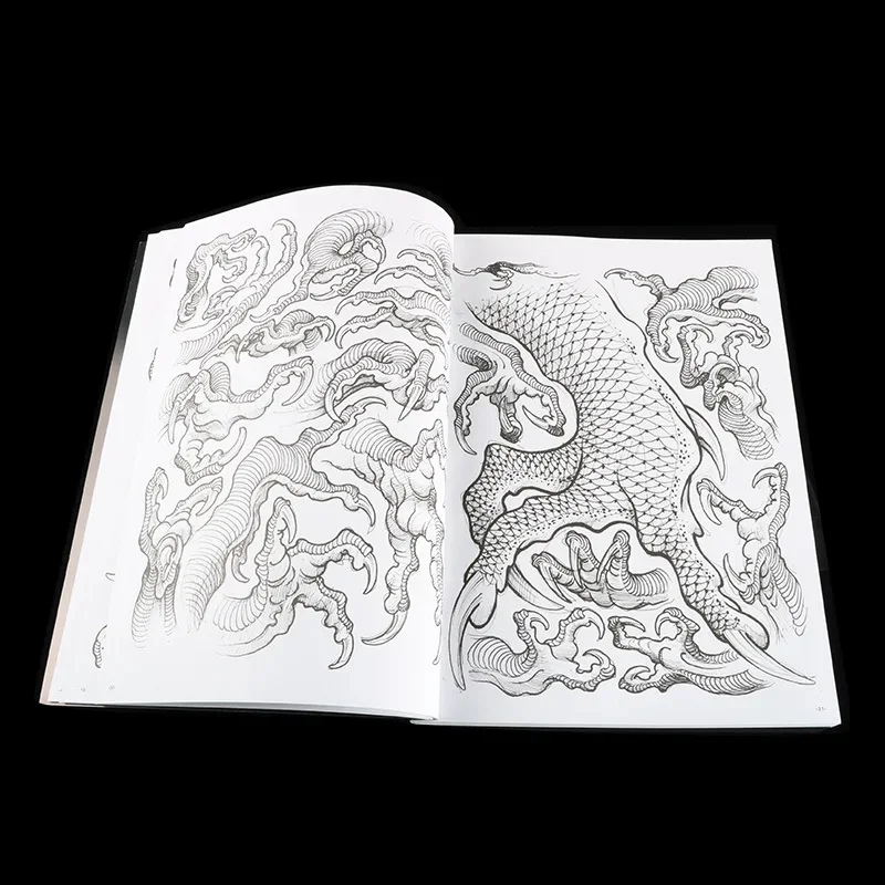 Drachenklauen Tattoo-Design-Buch: Klares Linien-Körperkunst-Album und Vorlage für Tattoo-Künstler, Anfänger und Lehrbücher – Zubehör Image