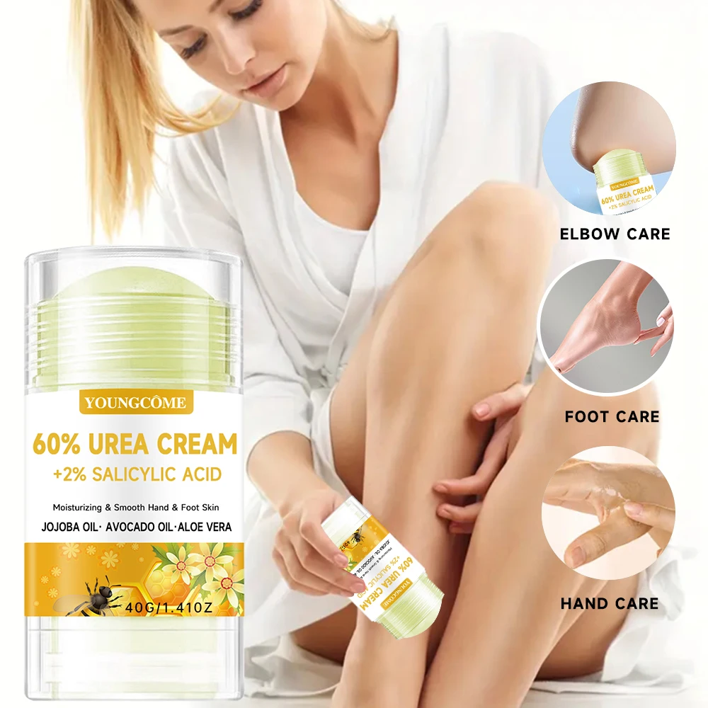 Professionelle 60 % UREA-Körpercreme – Peeling-Zellen abgestorbener Haut, tiefe Feuchtigkeit für Füße und Knie, parfümfrei und hypoallergen Image
