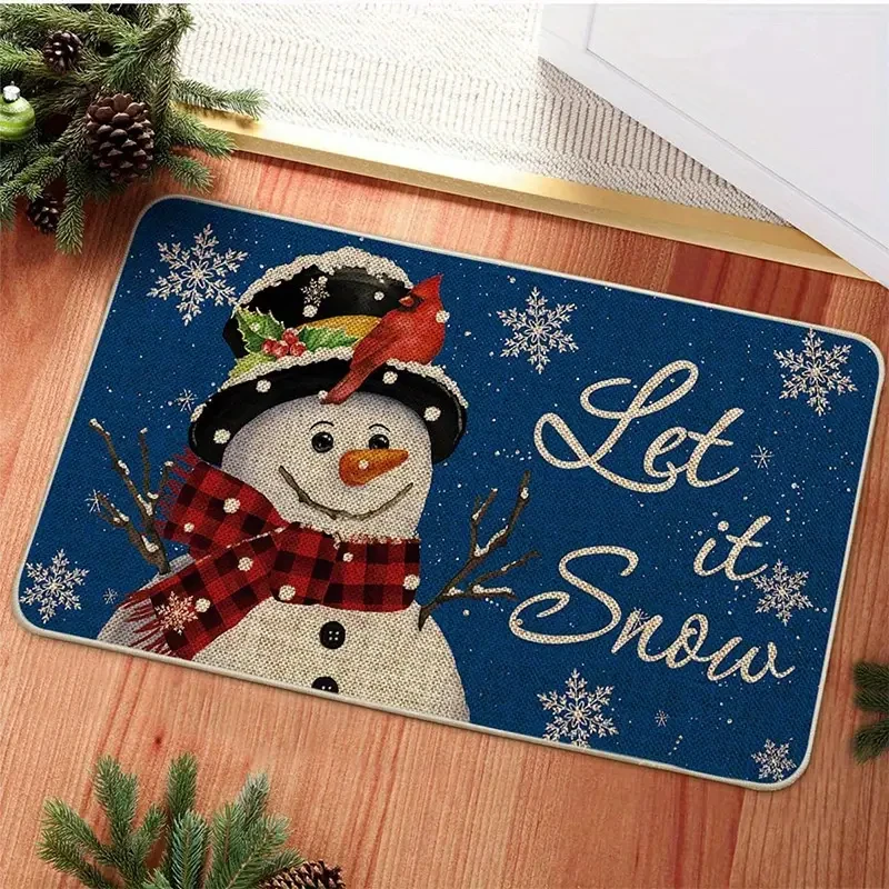 VIKAMA Weihnachtskollektion Fußmatte, langlebig, rutschfest, Eingangsmatte, Flur, Fußmatte, Badezimmer, Toilette, Teppich, Heimdekoration Image