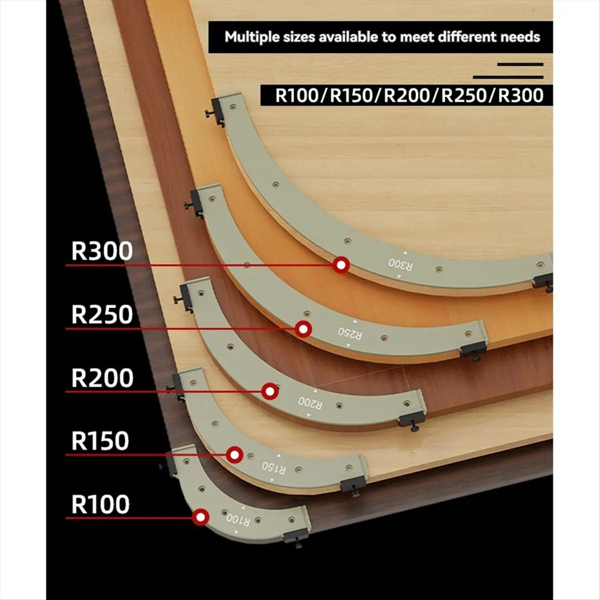 A24I Radius-Eckvorrichtungen für die Holzbearbeitung, runde Eckradius-Vorlagen für die Holzbearbeitung, Radius-Jig-Eckschablonen R150 Image