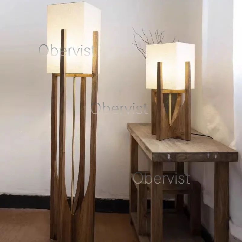 Nordische Designer-Stehlampe aus Massivholz – Holz-Stehleuchte für Wohnzimmer, Schlafzimmer, Sofa, Nachttisch und Heimdekoration