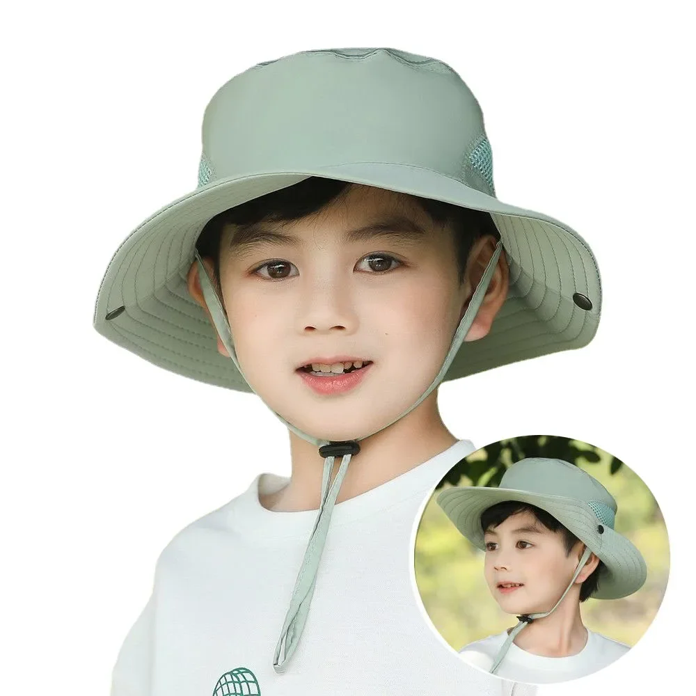 Sommer Baby Sonnenhut für Jungen und Mädchen Outdoor Hals Ohr Abdeckung Anti UV Reise Hüte Herbst Kinder Strand Kappen Eimer Kappe 2-8 Jahre Image