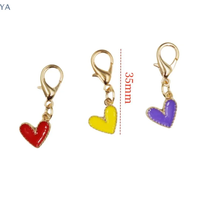 [L] 10 Stück Bunte Liebes-Metall-Schlüsselanhänger 10-teiliges Set Exquisiter Herzförmiger Anhänger Personalisierte Schlüsseldekoration Taschenanhänger Image