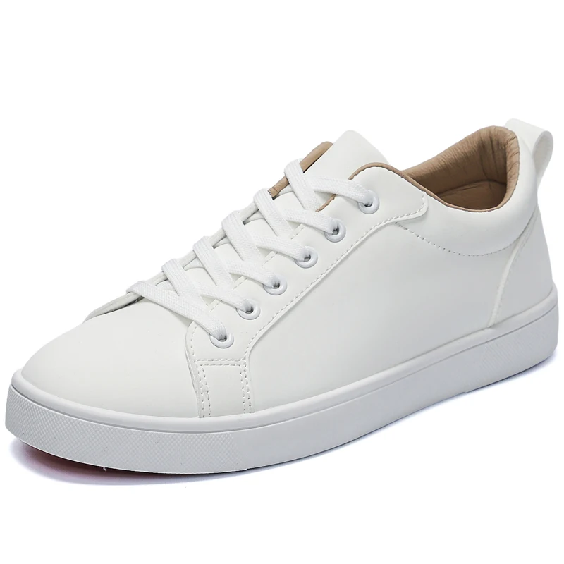 Herren Vulkanisierte Schuhe Lässige Niedrige Sneaker Weiße Schuhe Zapatillas Hombre Chaussure Homme Dropshipping Leder Schwarz Image