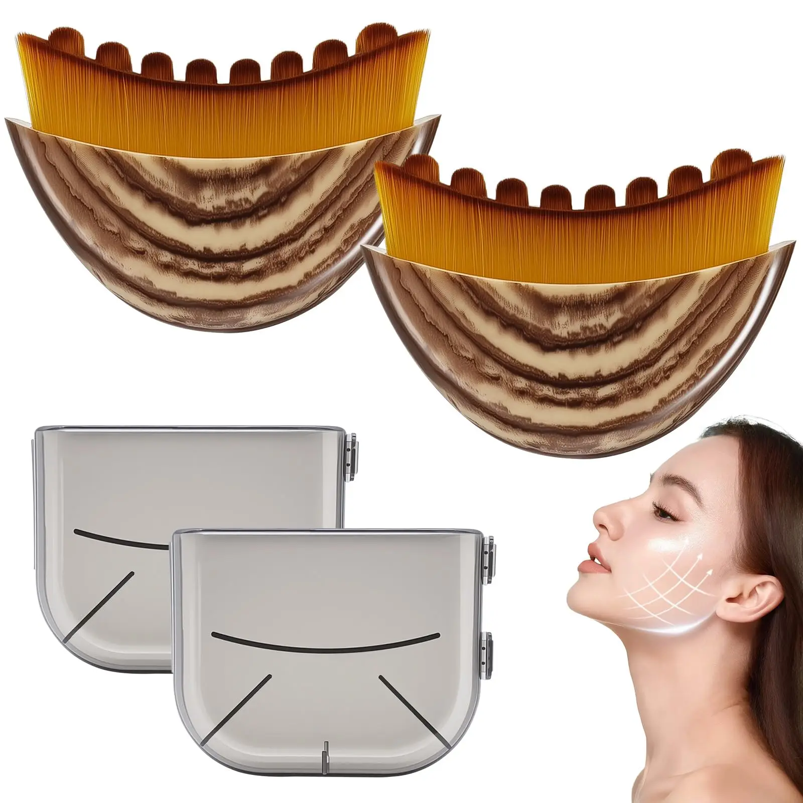 Neue Lymphkontur-Gesichtsbürste, Lymphdrainage-Massagegerät für das Gesicht, ergonomisch gestaltet, um die Haut präzise und zu verlässt Image