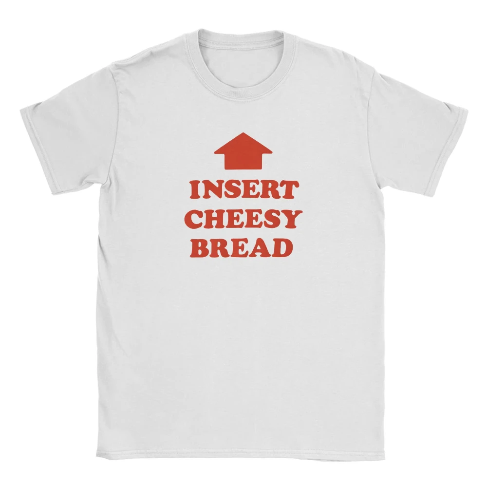 T-Shirt mit lustigen Meme-Sprüchen „Insert Cheesy Bread“, Sommer-Baumwoll-T-Shirts für Herren, Neuheits-T-Shirt, kurzärmelige Vintage-Kleidung Image