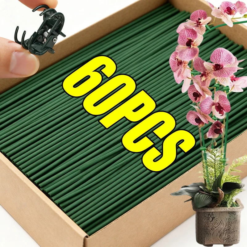 Supporti per Piante con Clip per Orchidee, Aste di Supporto per la Crescita, Pali di Fissaggio per Fiori Rampicanti, per Piante in Vaso, Fiori e Verdure