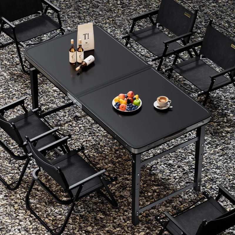 Tragbarer Klapptisch für den Außenbereich, Aluminiumlegierung, wasserdicht, schmutzabweisend, verdickter Picknicktisch, geräumige, stabile Desktop-Tische
