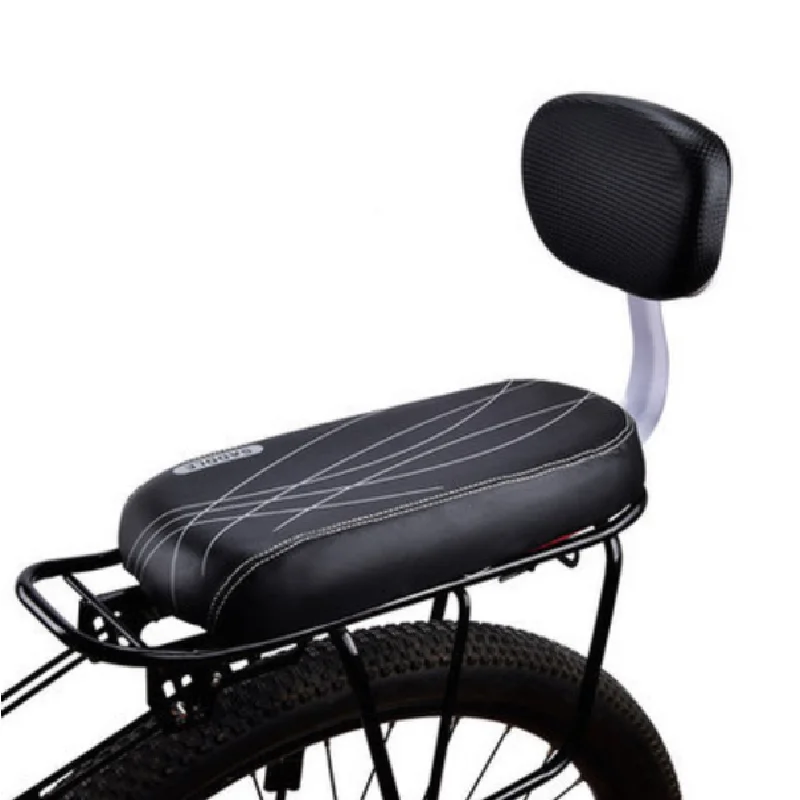 Bike Sattel Bike Kind Sitz mit Rückenlehne Fahrrad Zurück Sitz MTB Fahrrad Gepäckträger Sattel PU Leder Kissen Für radfahren Teile