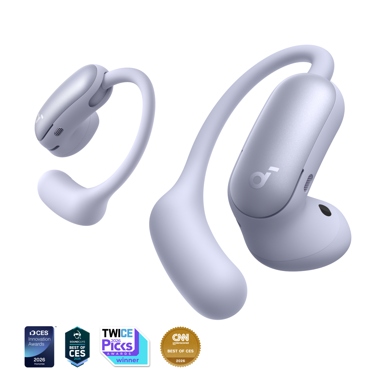 AeroFit 2 Pro｜Dual-Form Earbuds with Open-Ear and Active Noise Cancellation Form Purple