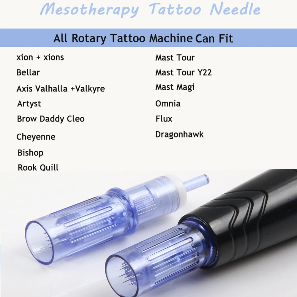 10 Stück Universal 12/36/42 Pins Nano Microneedling Derma Nadeln Kartusche für alle Rotationsmaschinen Tattoo Pen Image