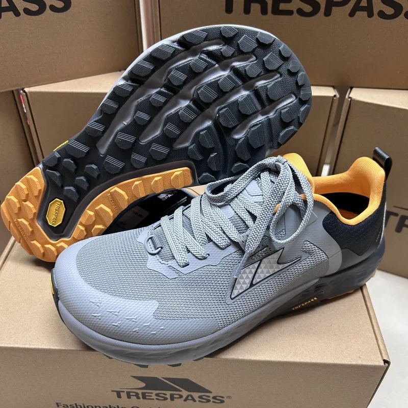 Klassischer Marken-Trailrunning-Schuh für Herren, atmungsaktiver Outdoor-Sportschuh, rutschfester Geh- und Joggingschuh mit Schnürung für Sport und Freizeit Image