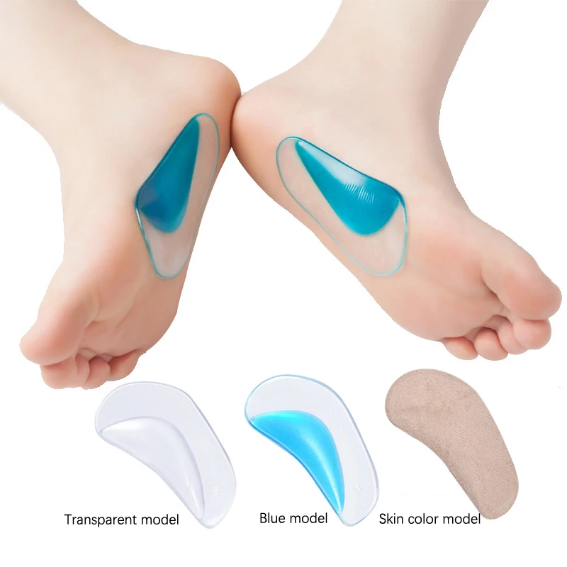 【1 Paar orthopädische Einlegesohlen aus Silikongel für Kinder, Plattfußkorrektur, Unterstützung bei Fußgewölbeschmerzen, Gelkissen-Einlage, Plattfußpolster】 Image