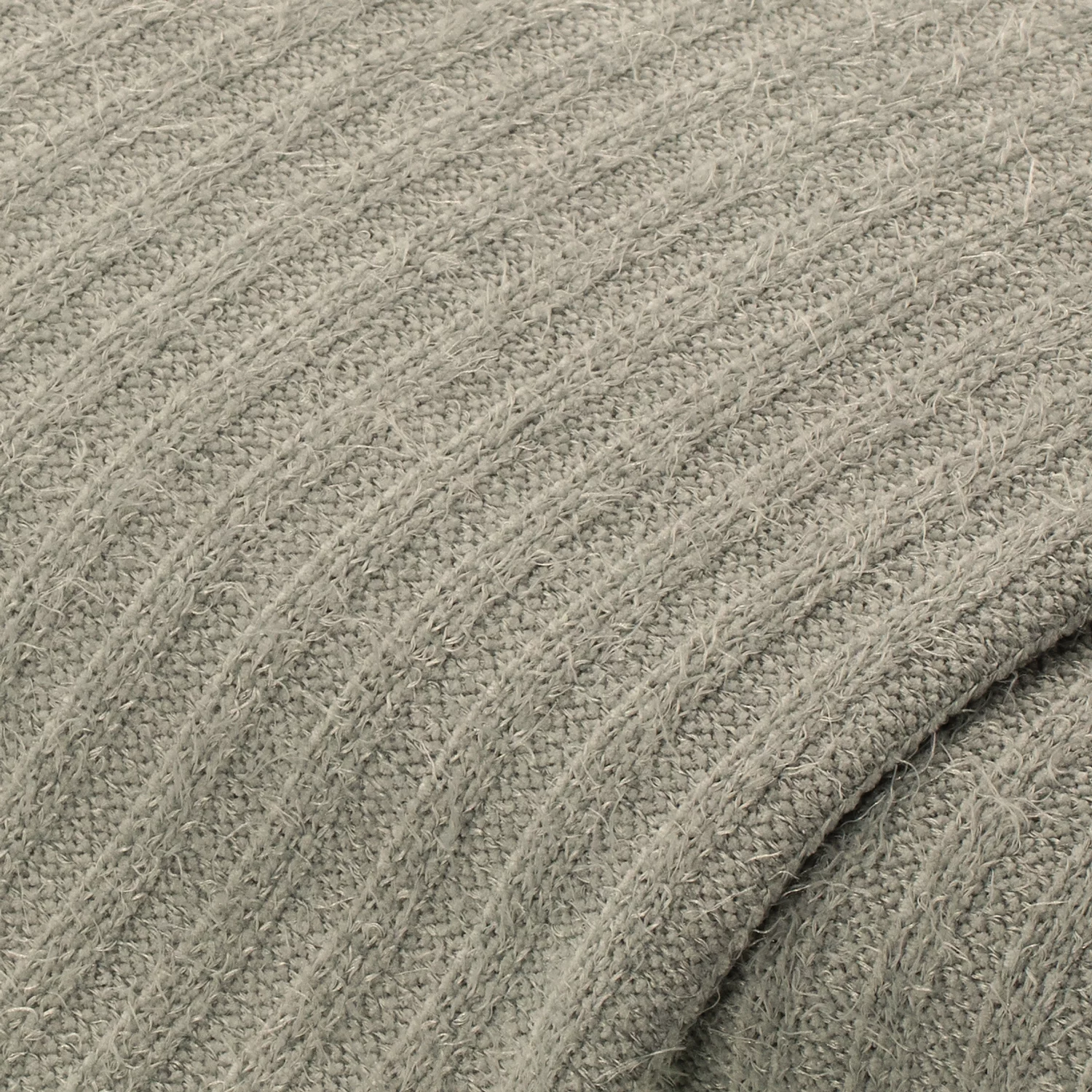 Strickstoff mit Fransen, grau Image