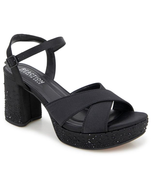 Reeva Silk Platform Sandals - Black - Kenneth Cole Heels