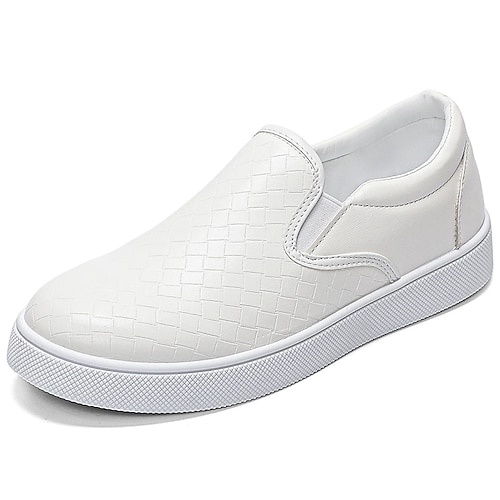 Weiße, lässige Herren-Sneaker zum Hineinschlüpfen – leichte, atmungsaktive Low-Top-Schuhe zum Spazierengehen, bequeme Schuhe im minimalistischen Stil für Herren, geeignet für Alltag, Reisen, Pendeln und Wochenendoutfits.