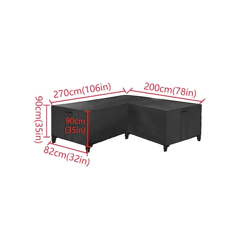 Sofa-Abdeckung für den Außenbereich, 100 % wasserdichte Couchabdeckung in L-Form für die Terrasse, Abdeckung für Rasen-Terrassenmöbel Image