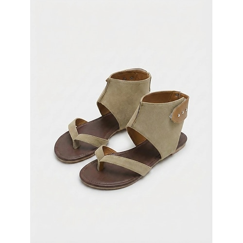 Gladiator-Sandalen mit Knöchelriemen für Damen – minimalistische Zehenring-Sandalen, bequeme Freizeitschuhe für Outdoor-Urlaub, Spaziergänge und Sommerreisen Image