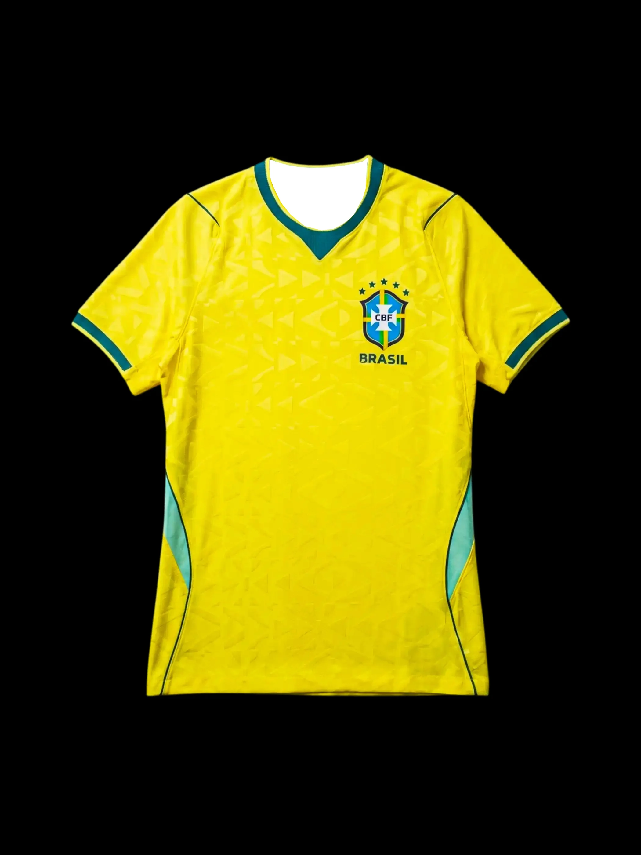 Maillot de football brésilien style domicile saison 2024/25, jaune avec bordures vertes, haut de supporter, streetwear et tenue de tous les jours