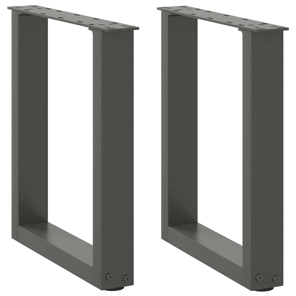 Helloshop26 - Set mit 2 verstellbaren U-förmigen Couchtischbeinen 38 x 43 cm modernes Design anthrazitfarbener Stahl 02_0057394 Image