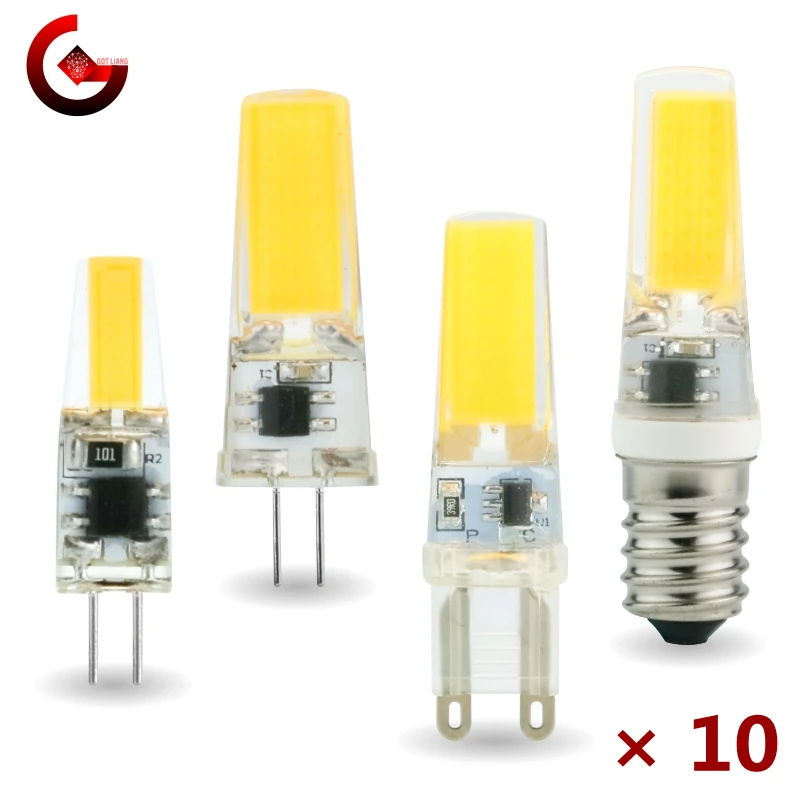 10 Stück/Set G4 G9 E14 LED 3W 6W Glühbirne AC/DC 12V 220V LED-Lampe COB Strahler Kronleuchter Ersatz für Halogenlampen Kalt-/Warmweiß