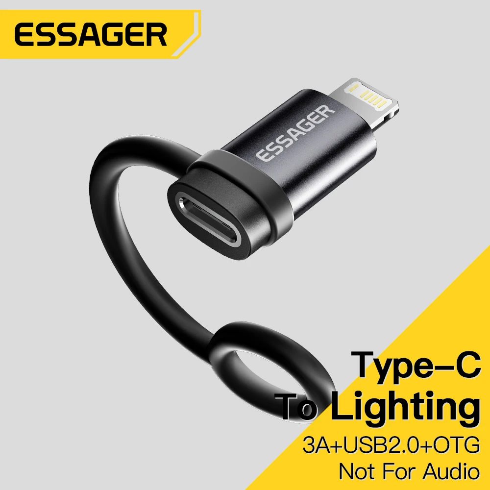 Essager-Beleuchtung auf Typ-C-Adapter, 3 A, schnelles Aufladen, IOS-Buchse auf Typ-C-Stecker, für iPhone 15, 14, 13 Pro, IPad-Konverter Image
