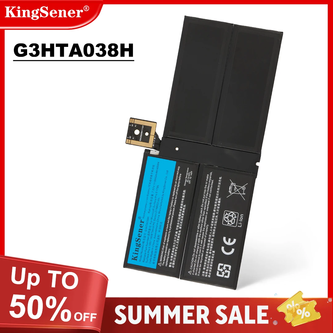 KingSener DYNM02 G3HTA038H Laptop-Akku für Microsoft Surface Pro 5 1796, Pro 6 1807 1809 12,3 Zoll Serie Tablet 7,57 V 5940 mAh Image