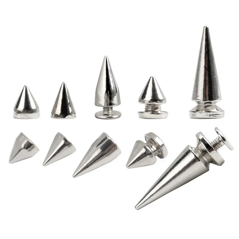 10-30 Sets Metall Punk Sharp Warhead Schraube Nieten Nieten DIY Handwerk Leder Gürtel Kopf Kleidung Nieten Spikes Dekor Nagel schnallen Image
