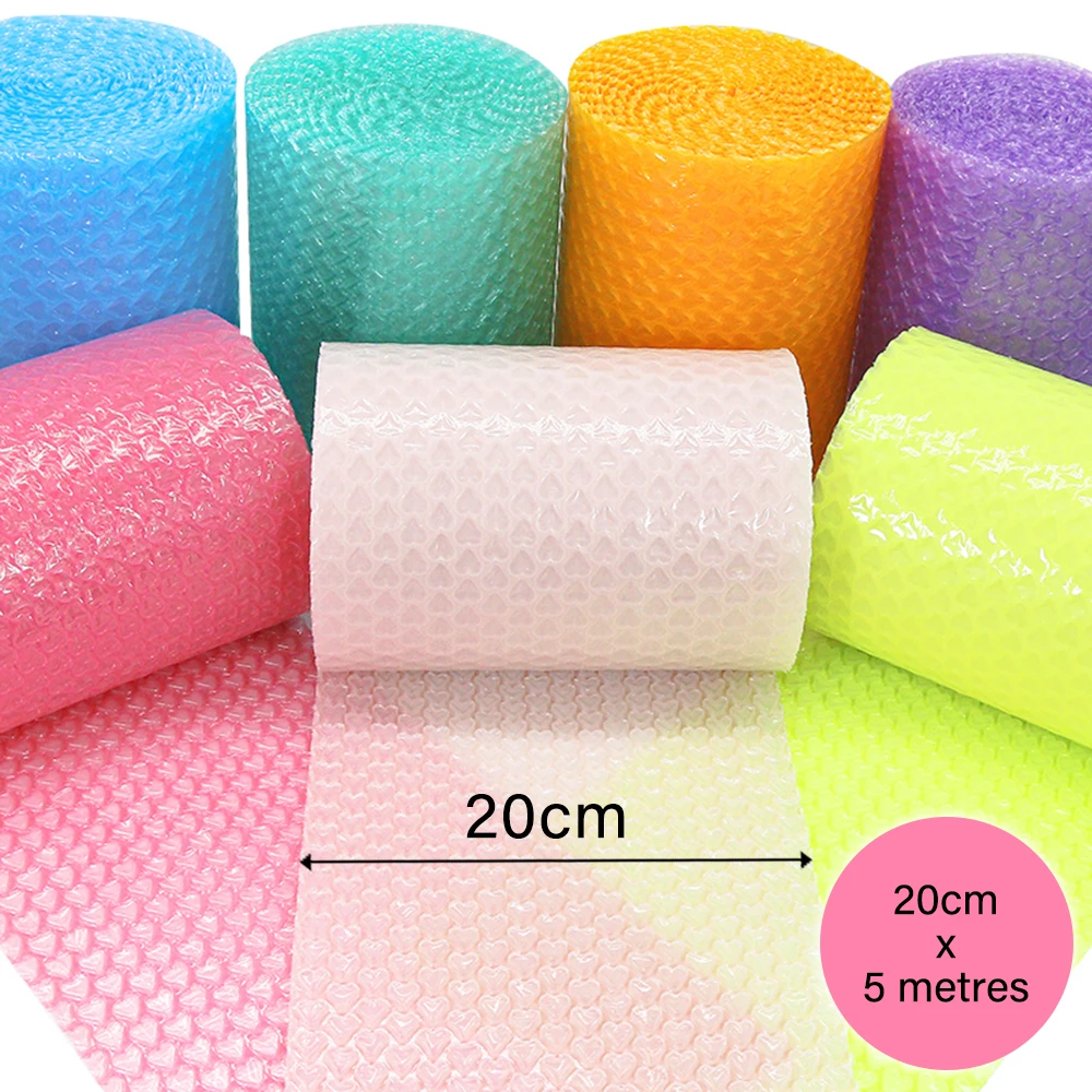 20 cm x 5 Meter Rosa Blau Schöne Herz Form Blase Wrap Stoßfest Paket Für Geschenke Box Zerbrechliche Glas Waren pack Party Decor Image
