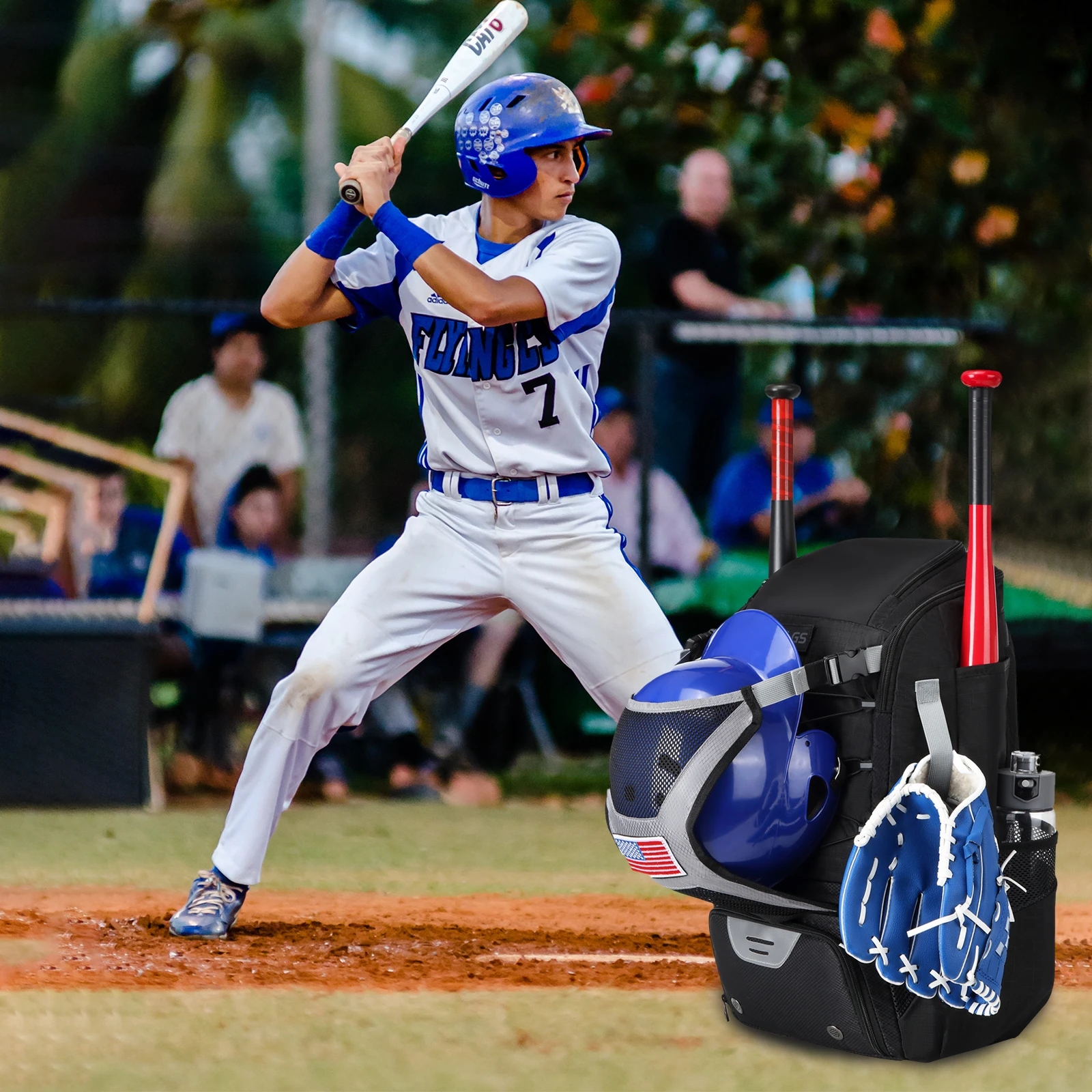 Bat Bags Baseball- und Softball-Ausrüstungstasche, leichte, wasserdichte Ausrüstungstasche für Jugendliche und Erwachsene, T-Ball-Softball