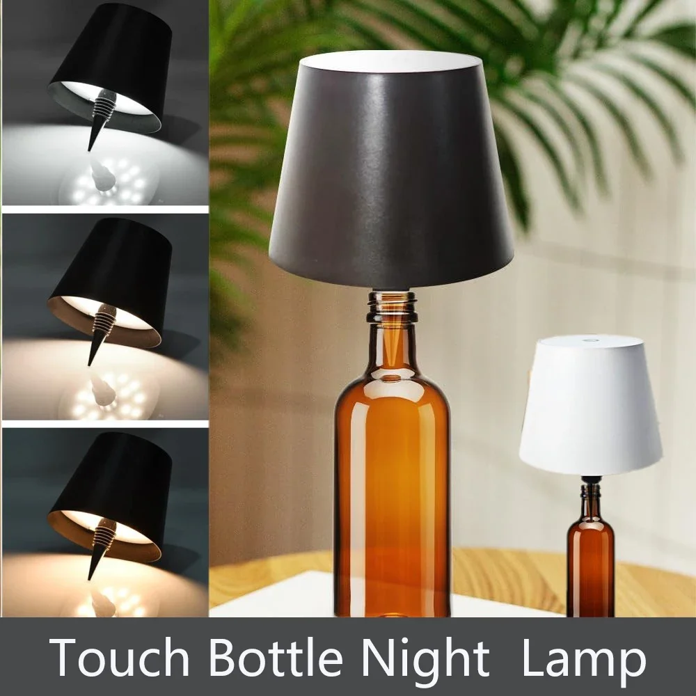 LED Drahtlose Weinflasche Lampe Tragbare Touch Tischlampe Drahtlose LED Schreibtischlampe Kreative Ambient Nachtlampe