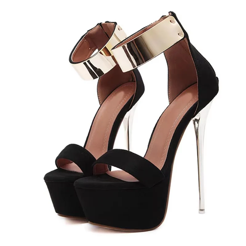 Liyke Designer Metall Ankle Cover Strap Frauen Sexy 16 CM Sandalen Plattform High Heels Party Club Stripper Pole Dance Schuhe größe 46