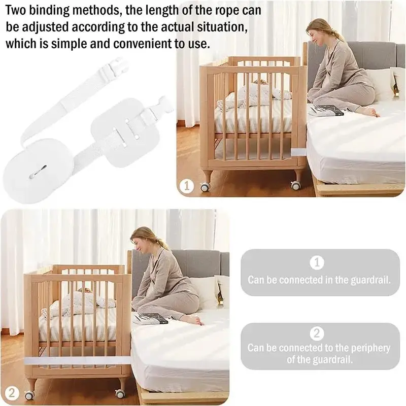 Babymatratze mit Riemenrahmen, Krippe, Brücke, Seil, doppelte Verbindungsbefestigungen, Doppelbefestigung Image